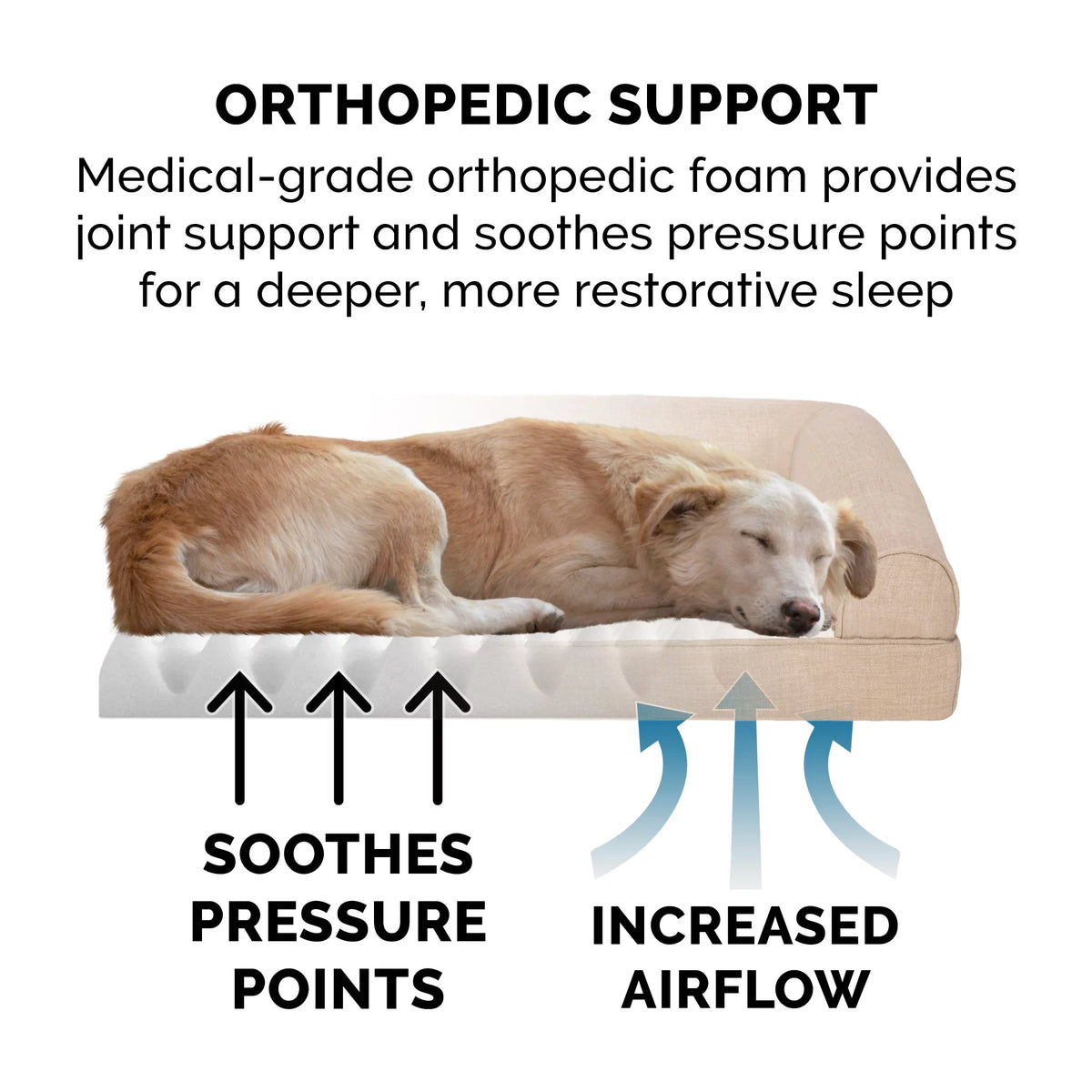 Large Plush Linen Orthopedic Sofa Pet Bed F57115