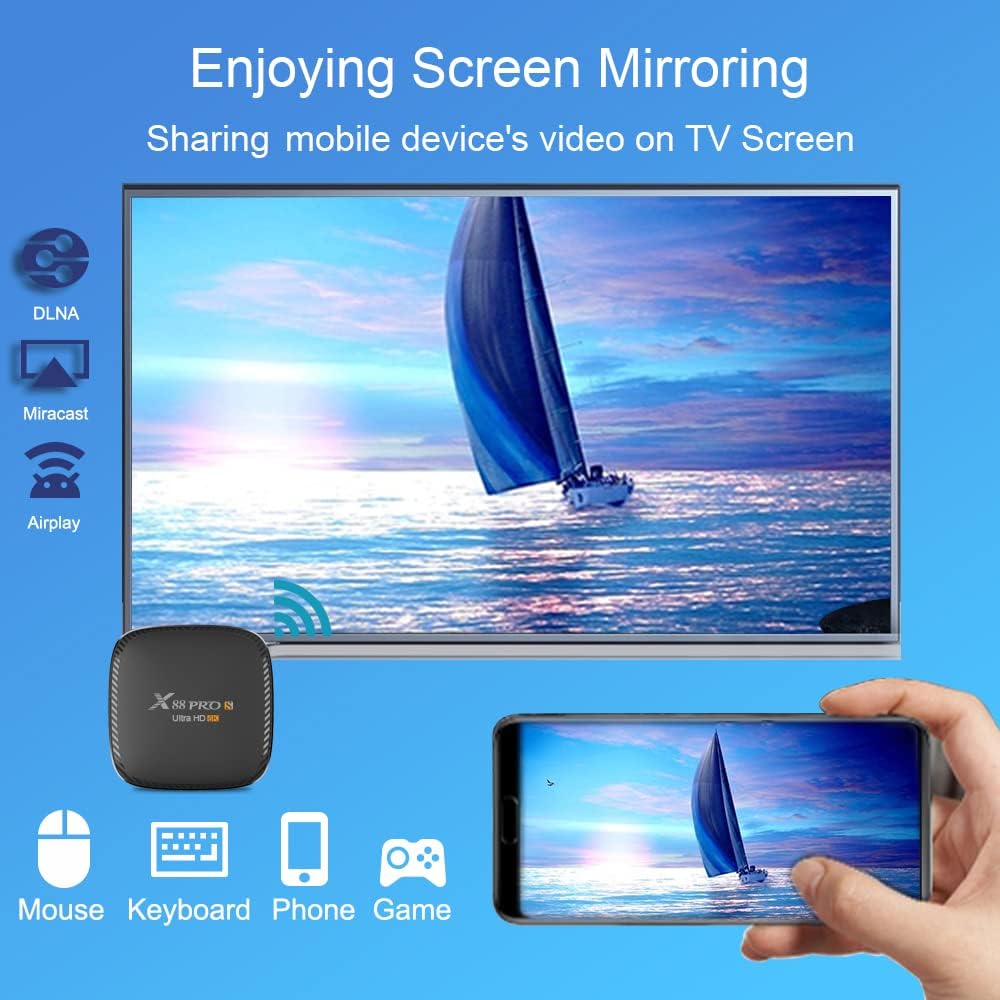 Smart TV Box with Mini Wireless Backlit Keyboard, 4G RAM 64G ROM, USB 3.0, Ultra HD 6K, HDR 10+, Dual Band WiFi, BT4.2, Android 11.0, Pack of 2 C646
